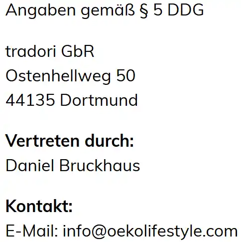 Impressum von oekolifestyle.com