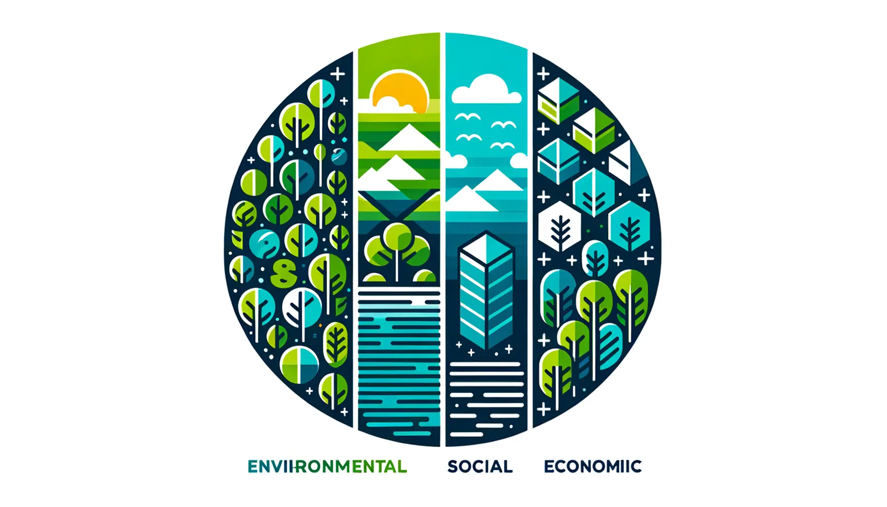 Artikel über Nachhaltigkeit Umwelt Gesellschaft Wirtschaft Symbole nachhaltiges Handeln