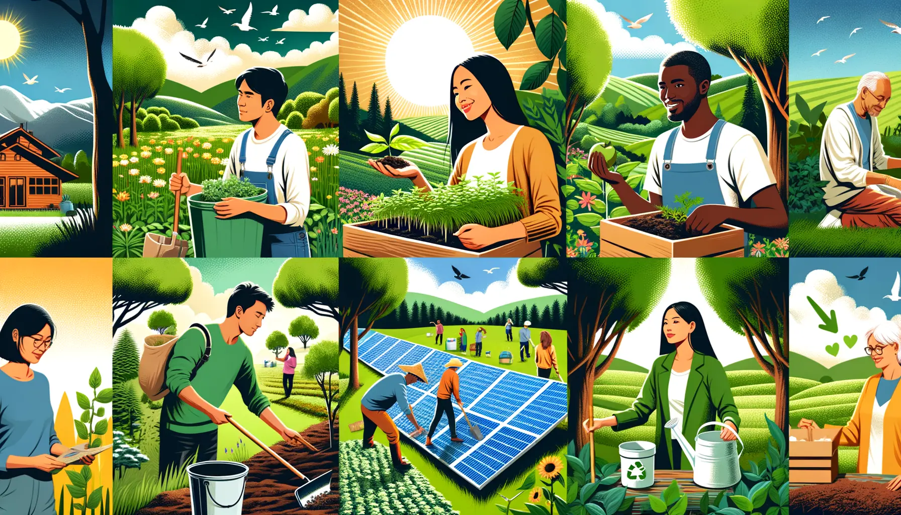 Artikel über Nachhaltigkeit grüne Landschaft und nachhaltiges Leben