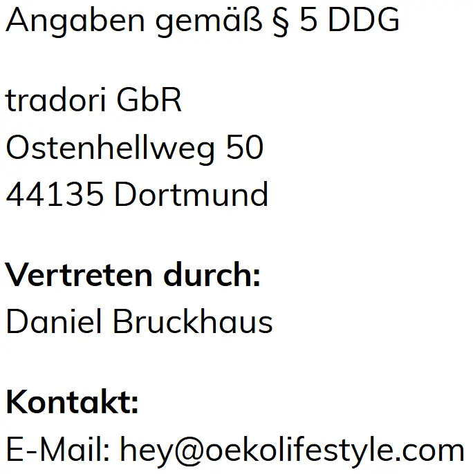 Impressum von oekolifestyle.com