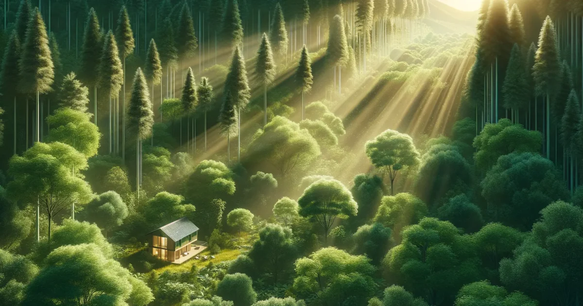 Waldlandschaft im Einklang mit der Natur für nachhaltiges Leben