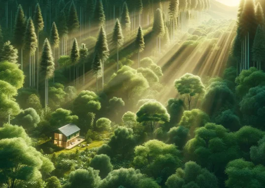 Waldlandschaft im Einklang mit der Natur für nachhaltiges Leben