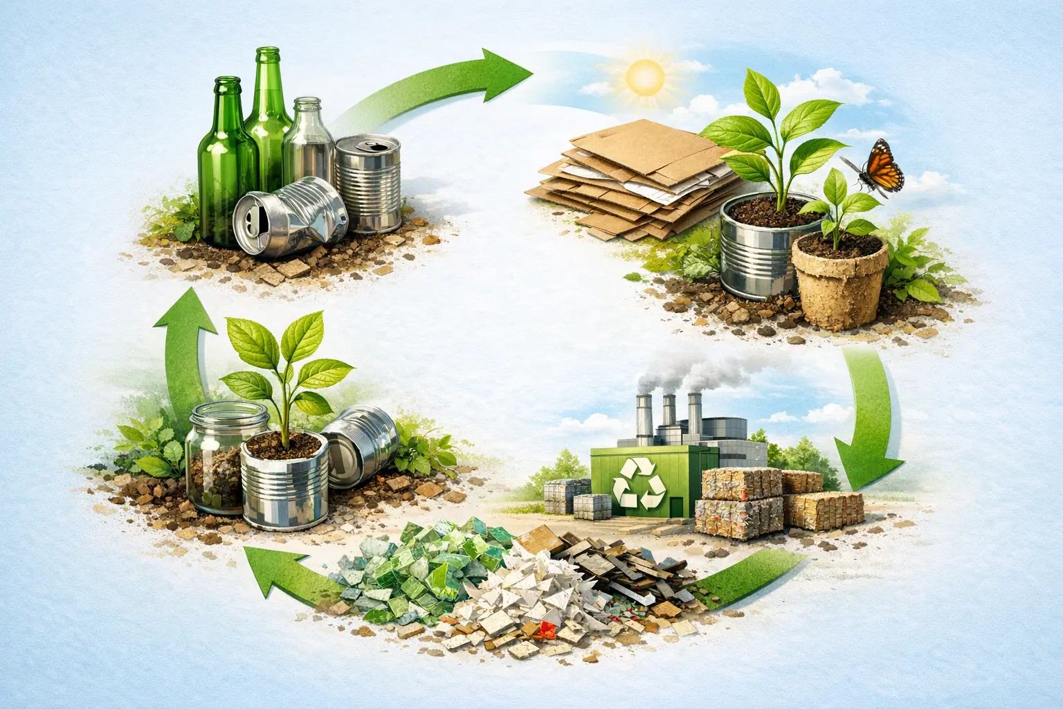 Kreislaufwirtschaft nachhaltige Produkte Recycling Wiederverwertung